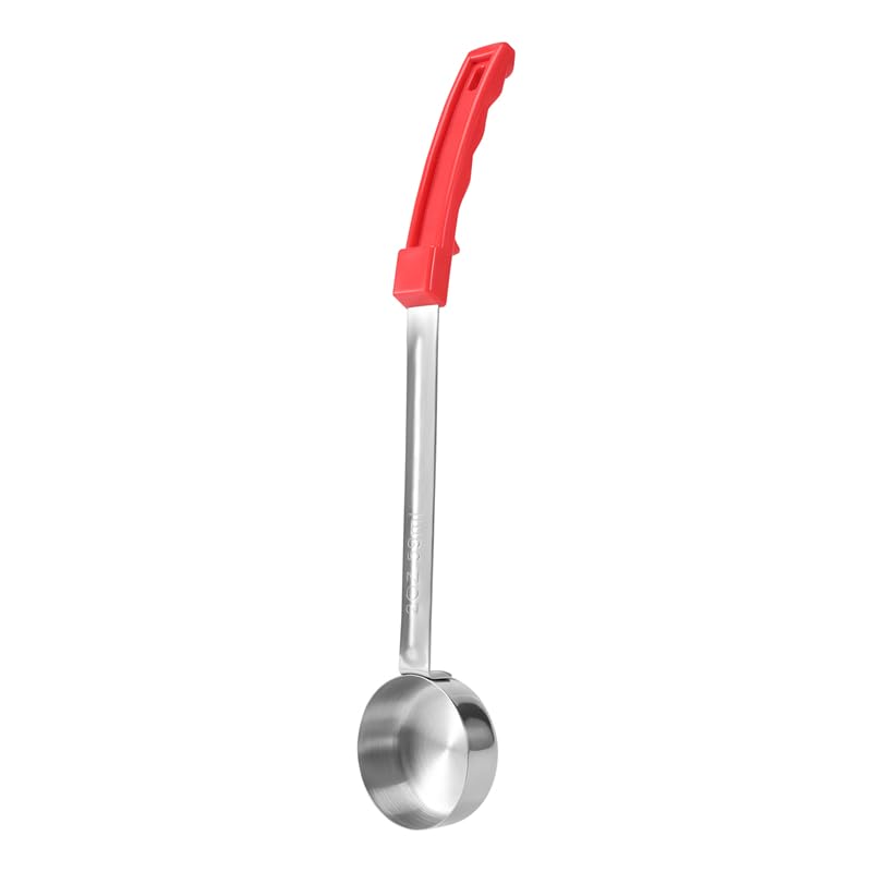 Folceretsc Pizza Spread Sauce Ladle Rubber Handle Flat Bottom Kitchen Cooking Spoon Stainless Steel Measuring Stir Soup Spoon -2 Oz