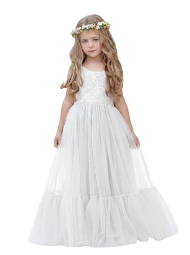 LalaMira Boho Flower Girl Dress for Weddings