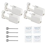 Self Ear Piercing Kits – 4 Pack Disposable Self Ear Piercing Gun, Ear Pearcings Kit with 3mm Silver Black Gold Ball Earring Studs,Safety Ear Piercing Gun Kit Tool (Silver)