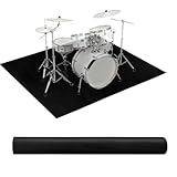 Drum Rug Mat 4 X 6 Ft： Black Soundproof Carpet with Non-Slip Bottom, Washable Floor Mat for Bedroom or...