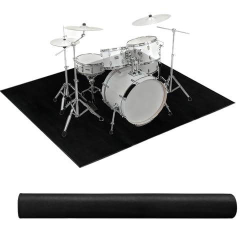 Drum Rug Mat 4 X 6 Ft： Black Soundproof Carpet Non-Slip