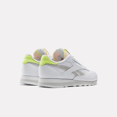 Image of Reebok Women's Classic Leather Trainers, Ftwwht Pugry2 Aciyel, 10.5 US