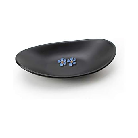 Binoster Black Ring Dish centerpiece Jewelry Tray Key Tray Organizer for entryway, Dresser Decor Key Dish Jewelry Bowl Decorative Dish (Oval) Cover