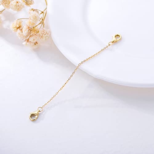 Image of 10k 14k Real Gold 1 inch /1.5 inch /2 inch /2.5 inch /3 inch /4 inch /5 inch Necklace Extender, Necklace Bracelet Extender Chain, Durable Gold Extender Chain, Adjustable Extension Chain for Necklace Bracelet Anklet