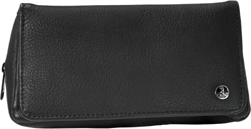 Rattrays 1er Combo Pouch Black Knight CP1 / Soft Cowhide/YKK Zipper/Chrome-Plated Magnetic Closures/Triskele Logo / 180 x 90 mm