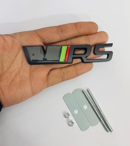 Image of Emblems for Car & Bike Metal Lo.go and Grill Me.tal Lo.go, Auto Accessories for Car Emblem 3D Badge Auto Racing Sport Sticker Grand Tourer Decal. (Black VRS Grill Logo)