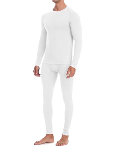 Mens Thermal Underwear Set - Fleece Lined Long Johns Thermals Top and Bottom Base Layer for Cold Weather Winter Ski