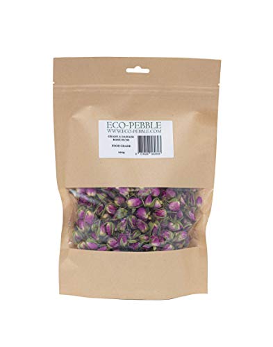 ECO-PEBBLE Damask Dried Pink Rose Buds - Rose Tea - Edible Roses - Food Grade - 100 Grams / 3.5oz / Over 250 Buds