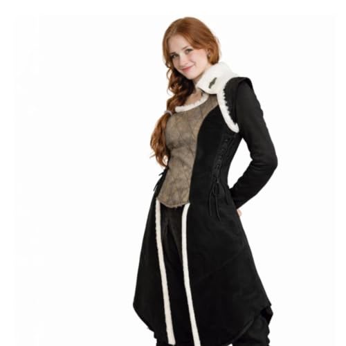 Manteau médiéval femme chaud avec laçage dos ajustable - 2