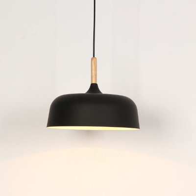 E26/27 Modern Pendant Light Industrial Art Deco Ceiling Lighting Light Fixture Simple Nordic Style Hanging Lamp Shade 1 Light Fixtures For Dining Room Kitchen Island Hallway Shop (Wooden, Black) #TOP4