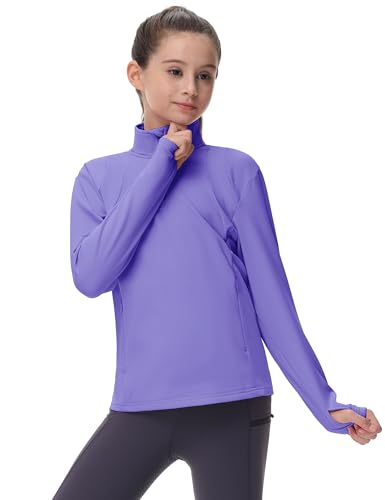 MoFiz - MoFiz Veste Sport Fille Veste Running Kids Polaire Chaude Veste Coupe-Pluie Légère Softshells Vestes Violet 128-140 - -2%