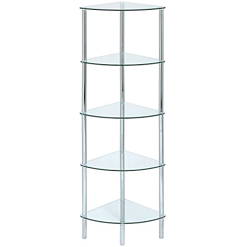 ASPECT Polo 5 Display Glass Unit-Clear, 5 Tier Corner-S - Silver/clear