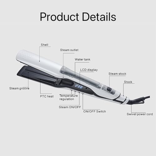Plancha para pelo 2 en 1 con vapor y cerámica Nizzarra miniatura 2
