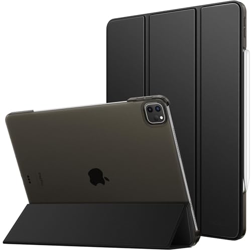 MoKo for iPad Air 13 Inch Case (M3 2025/M2 2024), iPad Pro 12.9 Case (6th/5th Gen 2022/2021), Slim Smart Shell Translucent Frosted Hard PC Back Cover, Support Pencil Pro/2nd/USB-C, Black