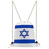 JGEUBXCM Israel Flag Drawstring Bags Men Womens Stuff Sack Large Capacity Sackpack Fashion Sport Bags Yoga Bag For Cycling Camping Hiking Shopping