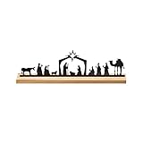 Weihnachtskrippen-Tischdekorationen: Unsere Weihnachtskrippen-Tischdekorationen bestehen hauptsächlich aus hochwertigem Metall-Krippenständer mit Holzsockel, klarer und heller Druck, leicht und robust, glatt und gratfrei, rostet nicht leicht, verblasst oder reißt, kann für eine lange Zeit verwendet werden, die Sie servieren