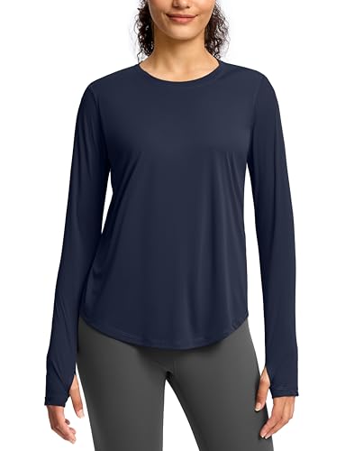 Image of Soothfeel Lightweight Long Sleeve Workout Tops for Women Gym Running Shirts