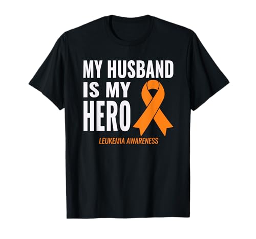 Apoyo para el cáncer de leucemia - My Husband is My Hero Shirt Camiseta