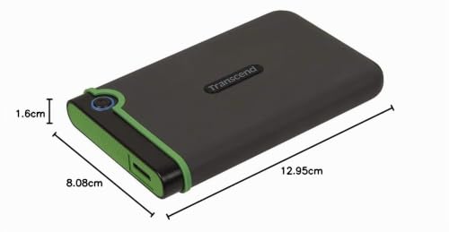 Transcend 2To Disque Dur Portable Robuste StoreJet 25M3, Bouton Sauvegarde