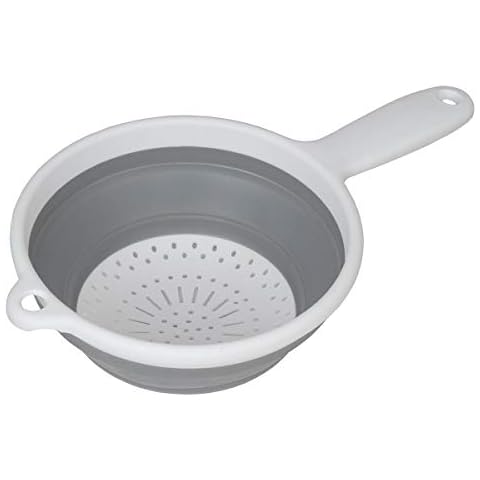 Creative Kitchen Grey and White Collapsible Colander Cover