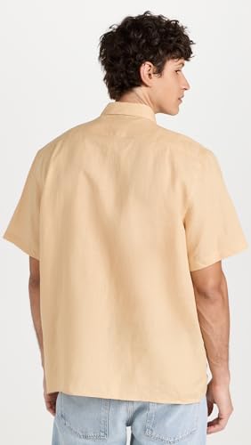 Lacoste Men's Short Sleeve Regular Fit Linen Button Down Shirt with Front Pocket3