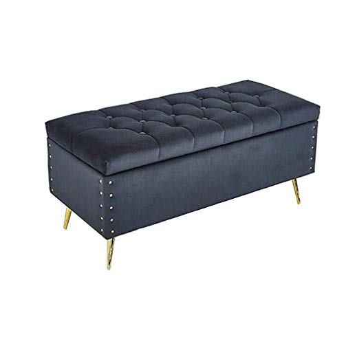 Pouf ottoman de rangement capitonné pour optimiser les petits salons - 2