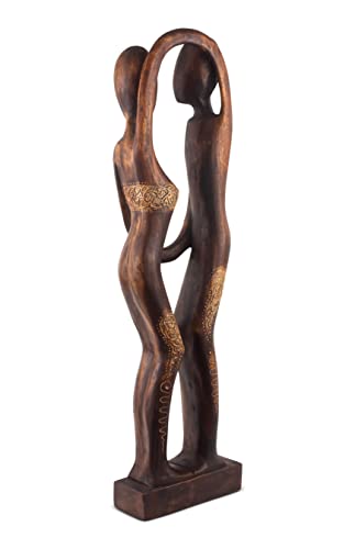G6 Collection 24" Wooden Handmade Couple African Dancing Sculpture Statue Handcrafted Gift Art Decorative Home Decor Figurine Accent Decoration Artwork Hand Carved African Dancer #TOP4