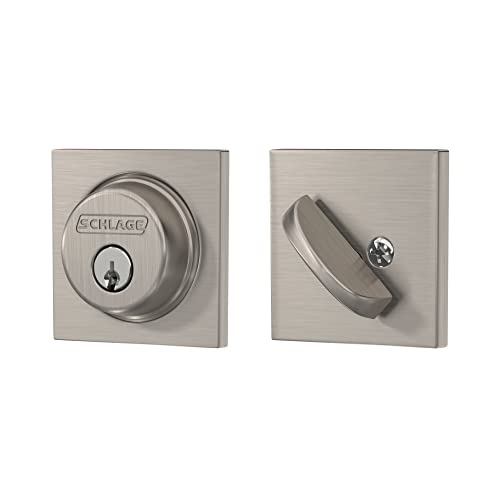 Schlage B60 N Col 619 Deadbolt With Collins Trim Keyed 1 Side, Highest Residential Security, Satin Nickel #TOP3
