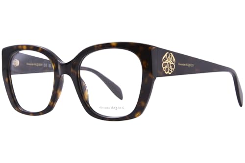 Alexander McQueen AM0379O 002 Eyeglasses Women's Havana Full Rim 52mm