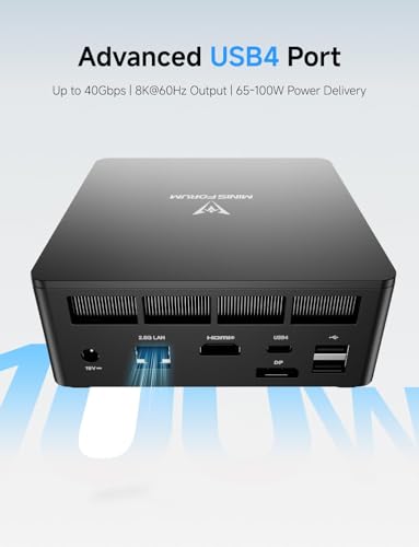 MINIS FORUM Mini PC UM760 Slim, AMD Ryzen 5 7640HS, 6 Kerne/12 Threads bis zu 5,0 GHz, 16GB DDR5 RAM 1TB PCIe4.0 SSD, HDMI/DP/USB4 Ausgänge, 2,5G LAN, WiFi 6E, BT5, AMD Radeon 760M