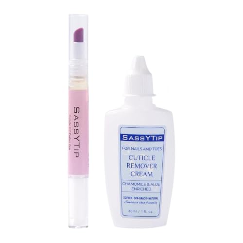 #VerdientProvisionen<br>SASSYTIP Nagelhautentferner SASSYTIP Cuticle Remover Cream Nagelhaut Pflege Set mit Schieber Öl – 2 in 1 Maniküre Set für Zuhause