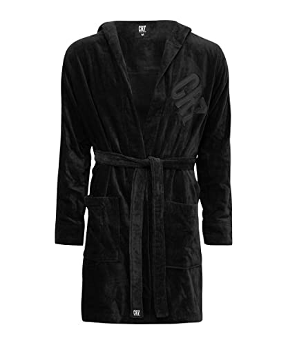 CR7 Cristiano Ronaldo Basic Herren Bademantel, Schwarz, XXL