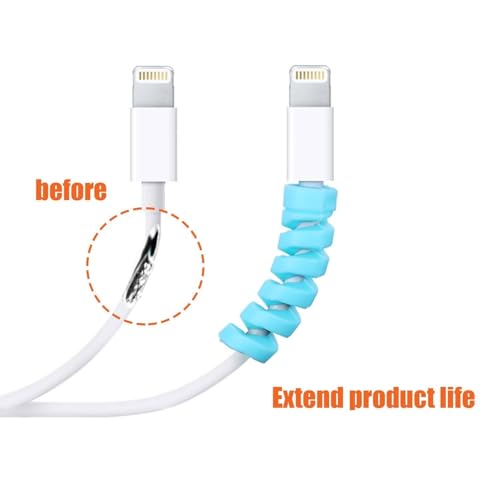 Image of J'TTON 12 Pcs Spiral Sleeves for Charger Cable Protector Data Cable Saver Charging Cord Protective Cable Cover Headphone MacBook Laptop Earphone Cell Phone (Set of 3)