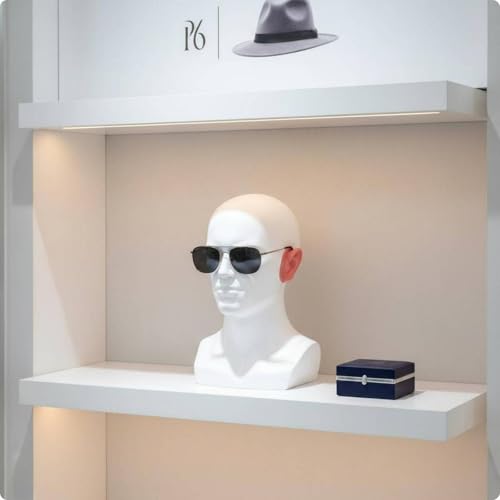 Buste de tête blanc mat en PVC de qualité supérieure pour vitrine - 6