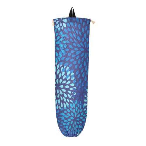 Splash Drops - Dispensador de bolsas de plástico azul para bolsas de comestibles para cocina, dispensador de bolsas de plástico para cocina, dispensador de bolsas de plástico, montaje en pared,