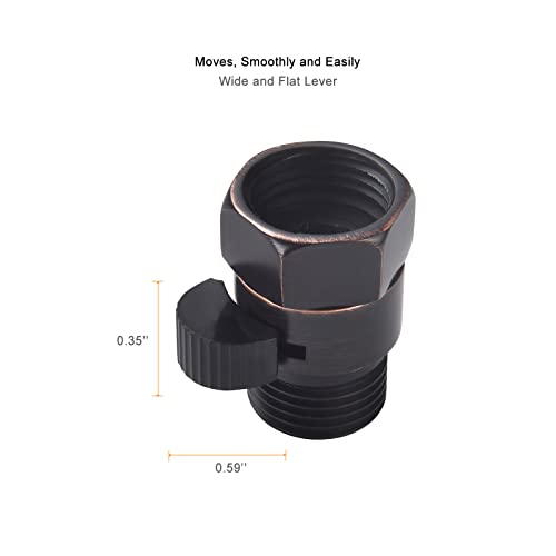 Chuangtim Water Flow Control Valve, Oil Rubbed Bronze Shower Head Flow Control Valve, Angle Simple Brass Shut Off Valve For Handheld Shower, Water Pressure Regulator Replacement For Shower System #TOP7