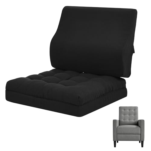 GOFORIT Coussin d'assise avec coussin de dossier, rehausseur de siège pour personnes âgées, double couche en mousse à mémoire de forme, coussin lombaire ergonomique pour fauteuil, canapé, chaise