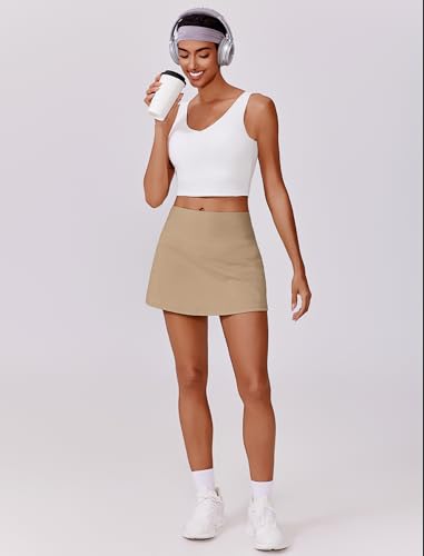 Image of PINSPARK Womens Tennis Skirt High Waisted Golf Skort with 2 Pockets Stretchy Athletic Skirts for Workout Pickleball Running