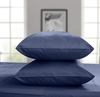 Threadmill King Size Pillow Cases 2 Piece Set | 1000 Thread Count 100% Supima Cotton Pillow Covers, Luxury Smooth Solid Sateen | Folkstone Blue