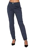 Women's Mid-Rise Comfortable-Fit Stretch Twill Chino Pants Cotton Casual Work Pants Navy Blue