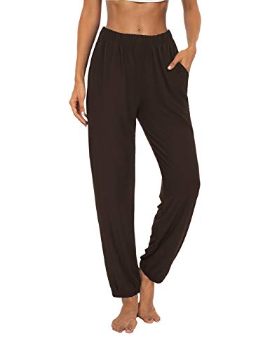 KEEPBEAUTY Womens Active Yoga Sweatpants Loose Workout Joggers Pants Comfy Lounge Pants with Pockets Chocolate XL
