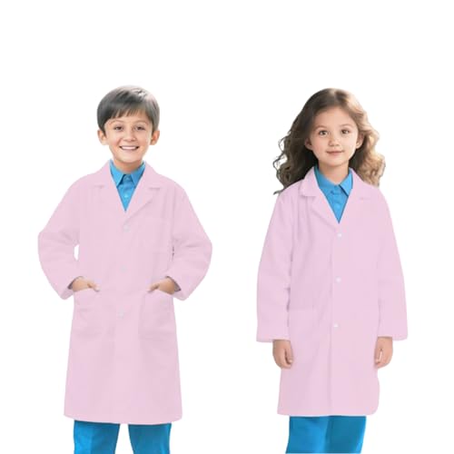 Roupa de laboratório menino menina roupão branco laboratório médico científico estudante escola para meninos meninas unissexo disfarce hospital enfermeira Doctor Cosplay com bolsos disfarces para 3-12