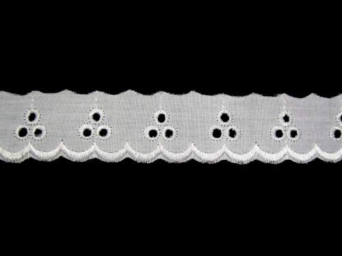 Altotux 1" White Cotton Embroidery Eyelet Lace Trim Wholesale Lot By 15 Yards #TOP1