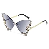 WRIBZD Gafas de lujo para mujer, estilo vintage, de gran tamaño, sin montura Z8l2, gris