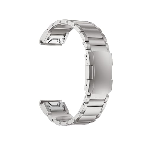 WUURAA 22 26mm Titanium Alloy Band For Garmin Fenix 6X Pro/6X/5X/5X Plus/7X Watchband for Tactix 7/Descent MK2/Instinct 1/2 Bracelet(Sliver,22mm)