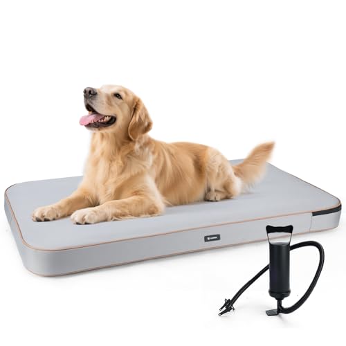 Lekereise Travel Dog Bed (49' x 26') &ndash; Foldable, Inflatable Outdoor Dog Bed,Portable & Machine...