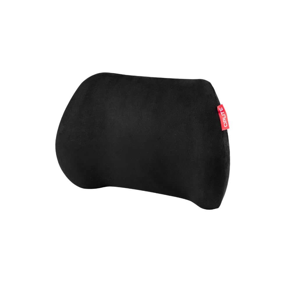 OPLITE – Lombar-Polster – Memory-Foam-Lendenbodenpolster für den Schalensitz – Simracing-Rückenstütze – Long Session Comfort – Schwarze Wildlederpolsterung – Cockpit-kompatibel und Gaming-Sitze