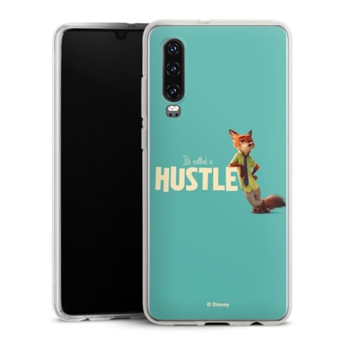 Custodia di silicone compatibile con Huawei P30 Custodia trasparente Cover per smartphone trasparente Volpe Disney Zootropolis