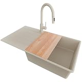PRIMAGRAN Lavandino da Cucina al Mobile 60cm + Rubinetto, 90x50cm