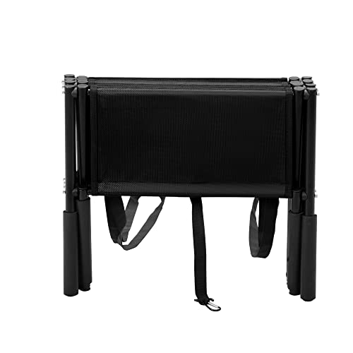 KZPFER Foldable Metal Dog Steps for Large Dogs, 4-Level Non-Slip Pet Stair Ramp for Cars and SUV, High Beds, Trucks, Black
